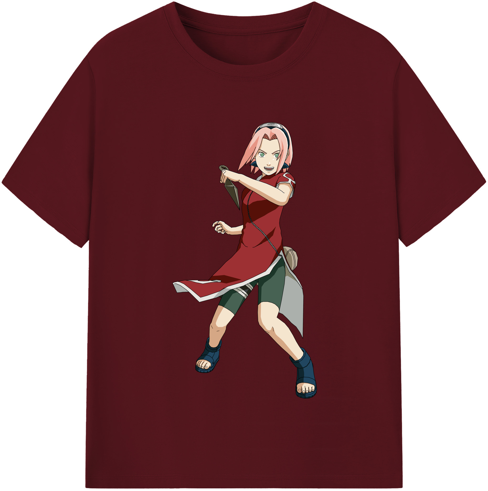 （画像用） NARUTO -ナルト- 春野サクラ Haruno Sakura 綿100％半袖Tシャツ（フロントプリント）